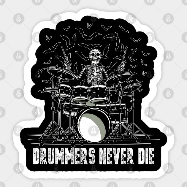 Drummers Never Die Rock n Roll Forever Sticker by Kali Space